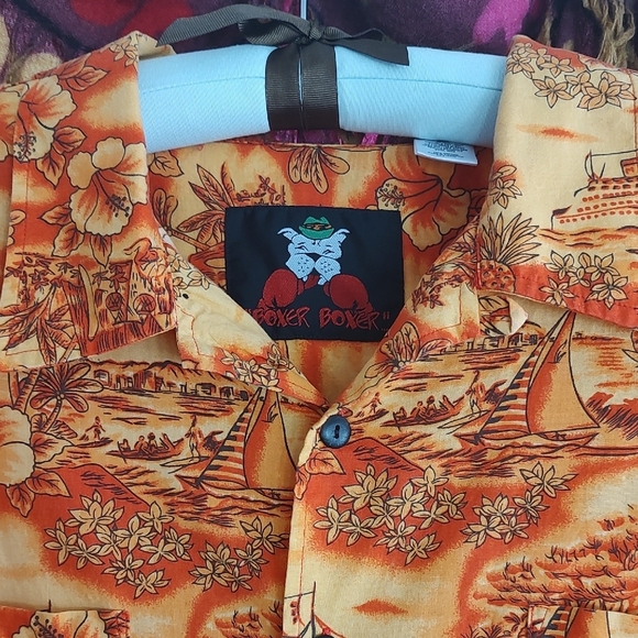 Boxer Boxer Other - 3XL Vibrant Orange Hawaiian Shirt by BOXER BOXER Wash and Wear.